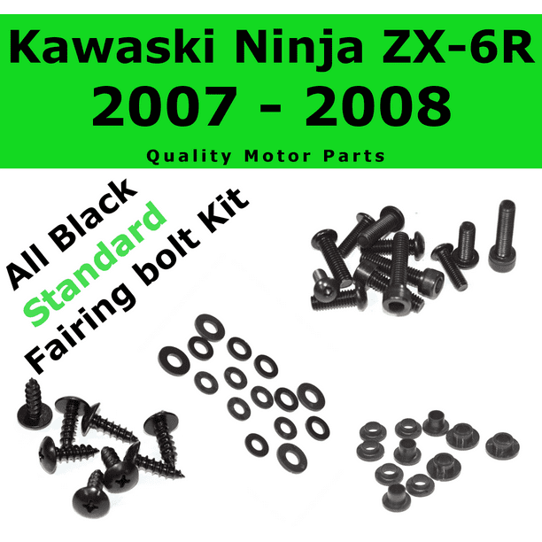 SKTB Black Stainless steel Fairing bolt kit For Kawasaki ZX6R 1998-2002